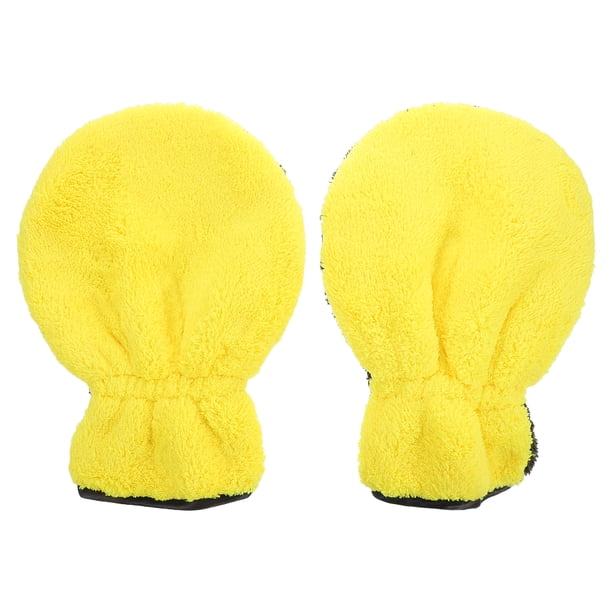 2 guantes de lavado de coche multifuncionales, duraderos, suaves, reutilizables y portátiles para la limpieza del baño de mascotas y motocicletas.