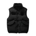 thumbnail image 1 of LOVZFMLL Jackets for Men Fashion Man Pocket Zipper Hoodless Sleeveless Solid Color Loose Coat, 1 of 8