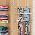thumbnail image 6 of Sparklane - Adjustable Over The Door Triple Towel Rack with Hooks,White, 6 of 14