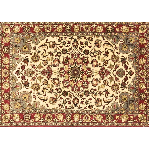 Ahgly Company Indoor Rectangle Medallion Brown Traditional Area Rugs, 4' x 6'