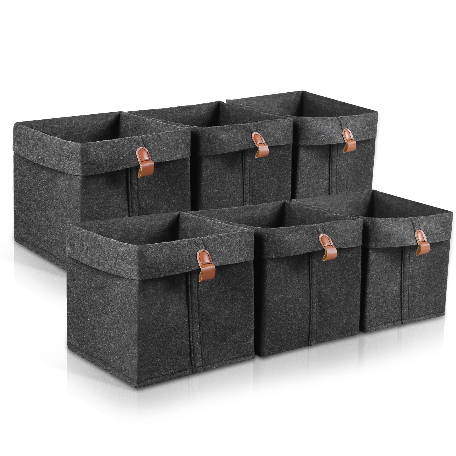 Tzdxfgl, Storage Cube, 9x9x10 inches, Dark Gray, Felt Fabric