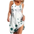 thumbnail image 1 of Vestidos de Verano Lindos para las Mujeres Que Imprimen Vestido de Sol Suelto con Cuello en V, sin Mangas con Bolsillos para el Uso Informal, 1 of 5