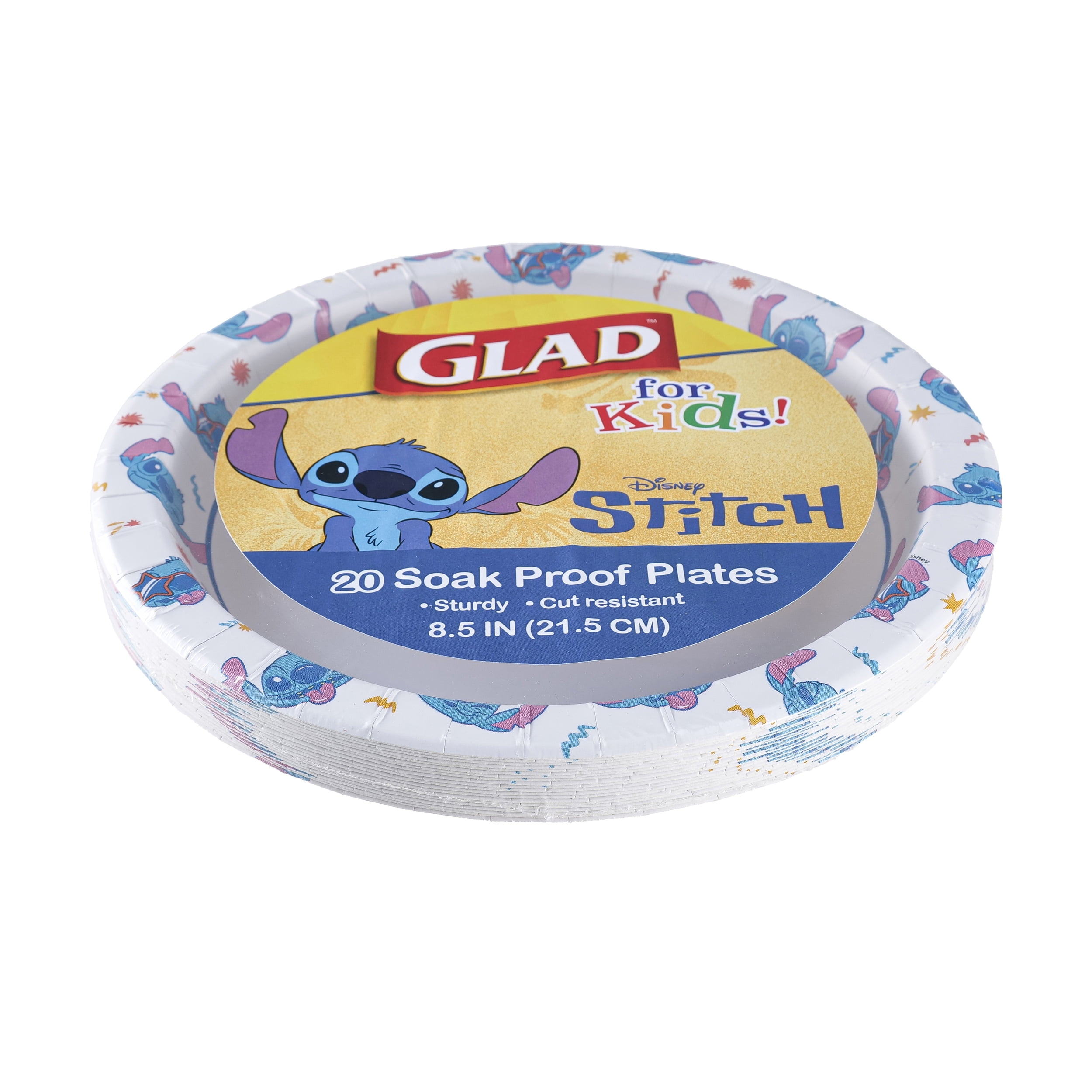 Glad For Kids Disney Lilo & Stitch 8.5 Inch Round Paper Plates - 20 Count