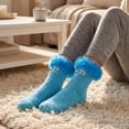 thumbnail image 6 of Fabrcox Cute Cartoon Monster Thickened Slipper Socks, Funny Fluffy Warm Winter Indoor Floor Socks for Lounging & Sleep (Khaki), 6 of 6