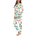 thumbnail image 2 of FOR U DESIGNS Beach Crab Pajama Sets for Women 2 Piece Long Sleeve Tops Size M Sleepwear Loungewear Pjs Sets with Pockets Nightwear Pants for Women Pjs Winter, 2 of 6