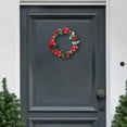 thumbnail image 5 of Holloyiver Christmas Berry Candle Wreath, Mini Berry Christmas Candle Garland Wreath, Artificial Red Berry Wreath for Front Door, Christmas Holiday Table Centerpiece Decorations, 5 of 6