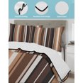thumbnail image 4 of Brown Black Stripes Twin Size Down Alternative Comforter, Lightweight Comforter Quilt Bedding Set with Pillow Shams Farmhouse Vintage Abstract Lines All Seasons Bed Comforter Duvet Insert 68"x86", 4 of 7