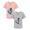 Gray Print&pink Print, variant on 2-Pack Boy's Henley Shirt Short Sleeve Cotton T-Shirt