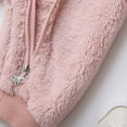 thumbnail image 6 of Kids Girl Pink Plush Onesie - Bear Ear Hooded Full Zip Warm Skin-Friendly Winter Fall Outfit 0-12 Months,Size 9 Months, 6 of 9