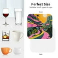 thumbnail image 5 of Leather Coasters with Heat-resistant for Drinks, Retro Futuristic Landscape Cup Coasters Cup Pad Mat for Tabletop Protection, Coffee Table, Office Desk and Housewarming Gift, 5 of 5
