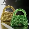 thumbnail image 2 of Bolso de cuentas Bolso de perlas Bolso de mano de marca de diseñador Bolso de mano de caja de piedra de cristal acrílico transparente Bolso de mano de mujer Bolso de fiesta pequeño tipo cubo, 2 of 5