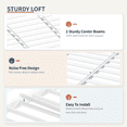 thumbnail image 3 of Zimtown Queen Size Loft Bed with Reversible Ladder, Metal Bed Frame for Adults, Guardrails, Space-Saving, White, 3 of 7