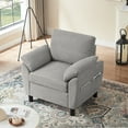thumbnail image 6 of Soscana Accent Chair with Storage Side Pockets for Living Room Bedroom Apartment Office Studio, Single Chair Armchair,Light Gray, 6 of 8