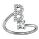 thumbnail image 5 of Jumpingount Anillo abierto de cobre con letras mayúsculas, anillos de compromiso chapados para mujer, joyería decorativa de viaje para B 2Conjunto, 5 of 6