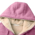 thumbnail image 6 of Women's Mid-Length Faux Shearling Jacket, Double Faced Fleece Lined Coat, Full Zip Hooded Outerwear, Thick Winter Jacket, Soft Plush Coat, Warm Casual Coat, Cold Weather Parka Hot Pink, 6 of 9