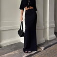 thumbnail image 3 of BAETEUY Women Maxi Skirt Elastic High Waist Hip Wrapped Long Skirt Solid Color Slim Fit Bottoming Skirt Clothing Accessories, 3 of 8
