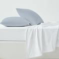 thumbnail image 3 of Purity Home 100% Cotton Standard Percale Pillowcases, 400 Thread Count Breathable, Super Soft, Cool & Crisp, 2-Piece, Light Blue, 3 of 5