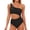 Black #067, variant on One Piece Bathing Suit for Women One Shoulder Swimsuit Tummy Control Cutout Padded Swimwear Hot Pink S