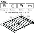 thumbnail image 6 of Lutown-Teen 5 inch King Size Bed Frame Sturdy Mattress Foundation, Heavy Duty Metal Platform with Steel Slats Support No Box Spring Needed, Noise Free, Easy Assembly, Black, 6 of 6