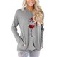 thumbnail image 2 of Camisetas de manga larga con cuello redondo y estampado informal de Navidad para mujer, blusa con bolsillos, camisetas Pompotops gfhjh15197, 2 of 5