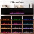 thumbnail image 3 of JINSEED 70" Fireplace TV Stand with 36" Electric Fireplace Up to 80" TVs, Modern Wood Media TV Console, Black, 3 of 9