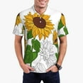 thumbnail image 4 of Vsdgher Plump Sunflower And Sketch Print Men's Short Sleeve Stretch Polo Shirt, Moisture-Wicking Performance Polo Shirt, 4 of 8