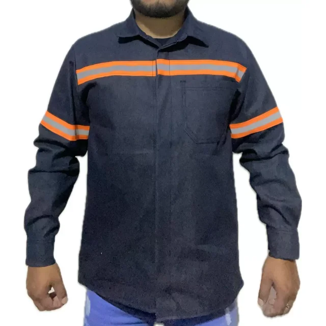 Camisola Para Trabajo Industrial De Mezclilla 10 Onzas