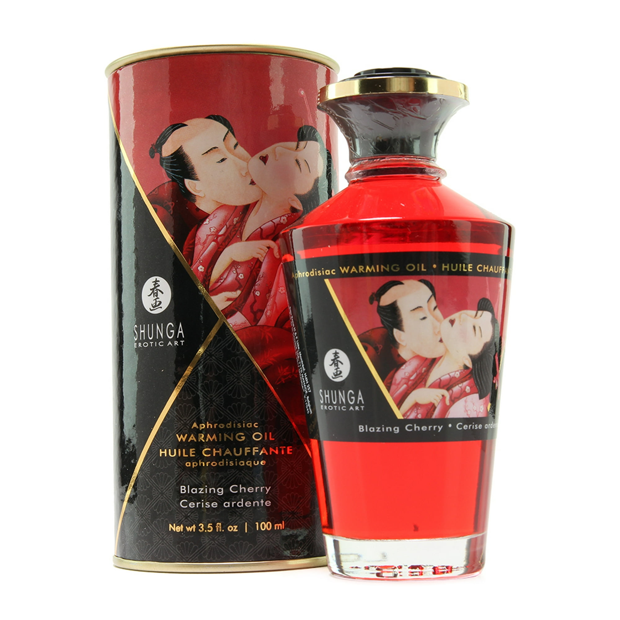 Huile De Massage Chauffante Et Aphrodisiaque CERISE Ardente - Marque Shunga - 100 Ml - Parfaite Pour Les Moments Intimes