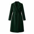 thumbnail image 6 of Trikvn Long Wool Blend Pea Coat for Women Notched Lapel Belted Waist Double Breasted Long Sleeve Elegant Overcoat with Pockets Winter Dressy S-3XL, 6 of 6