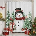 thumbnail image 2 of Christmas Snowman Shower Curtains for Bathroom, Winter Christmas Tree Cardinal Grey Waterproof Fabric Shower Curtain for Bathroom Bathtub Decoration, Machine Washable, 60"x72", 2 of 9