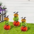 thumbnail image 6 of BinKFF Halloween Yard Decorations Stakes, Stacked Metal Pumpkins Halloween Outdoor Decorations, Trick or Treat Yard Signs for Outdoor Lawn Patio Pathway Decor, Set of 3 Pcs, 6 of 7