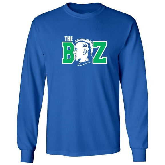 LONG SLEEVE BLUE Seahawks Brian Bosworth The Boz T-shirt YOUTH MEDIUM