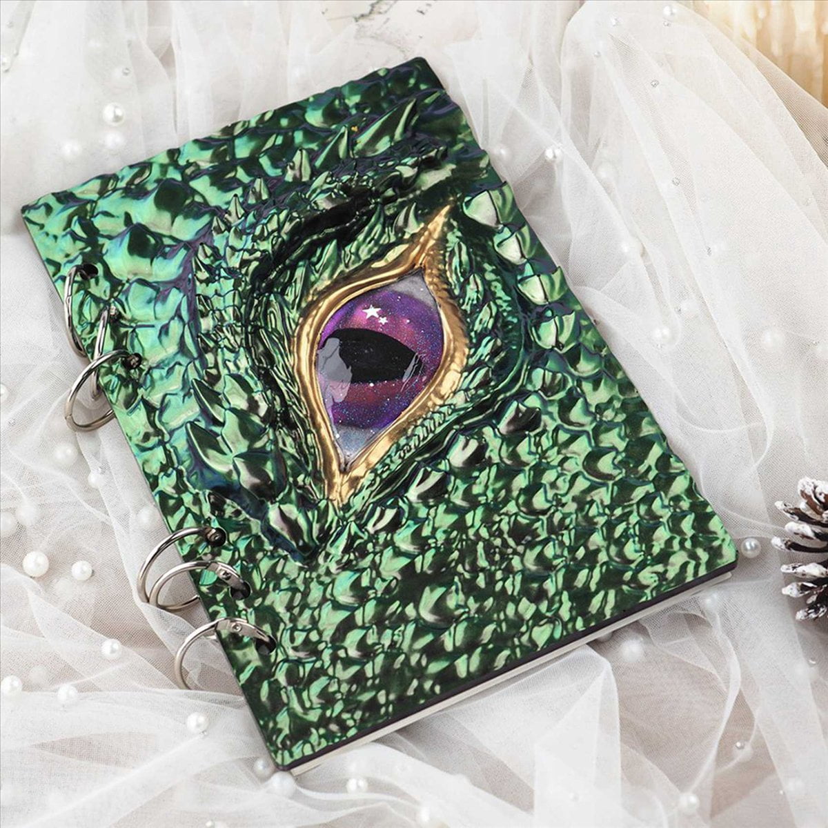4Pcs DIY Book Cover Crystal Epoxy Resin Mold Dragon Eye Notebook Case Mirror Silicone Mold
