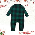 thumbnail image 5 of VNKIDY Infant Christmas Family Matching Green Plaid Romper Long Sleeve Lapel Jumpsuit With Button Details For Home Relaxing Holiday Onesie, 5 of 8