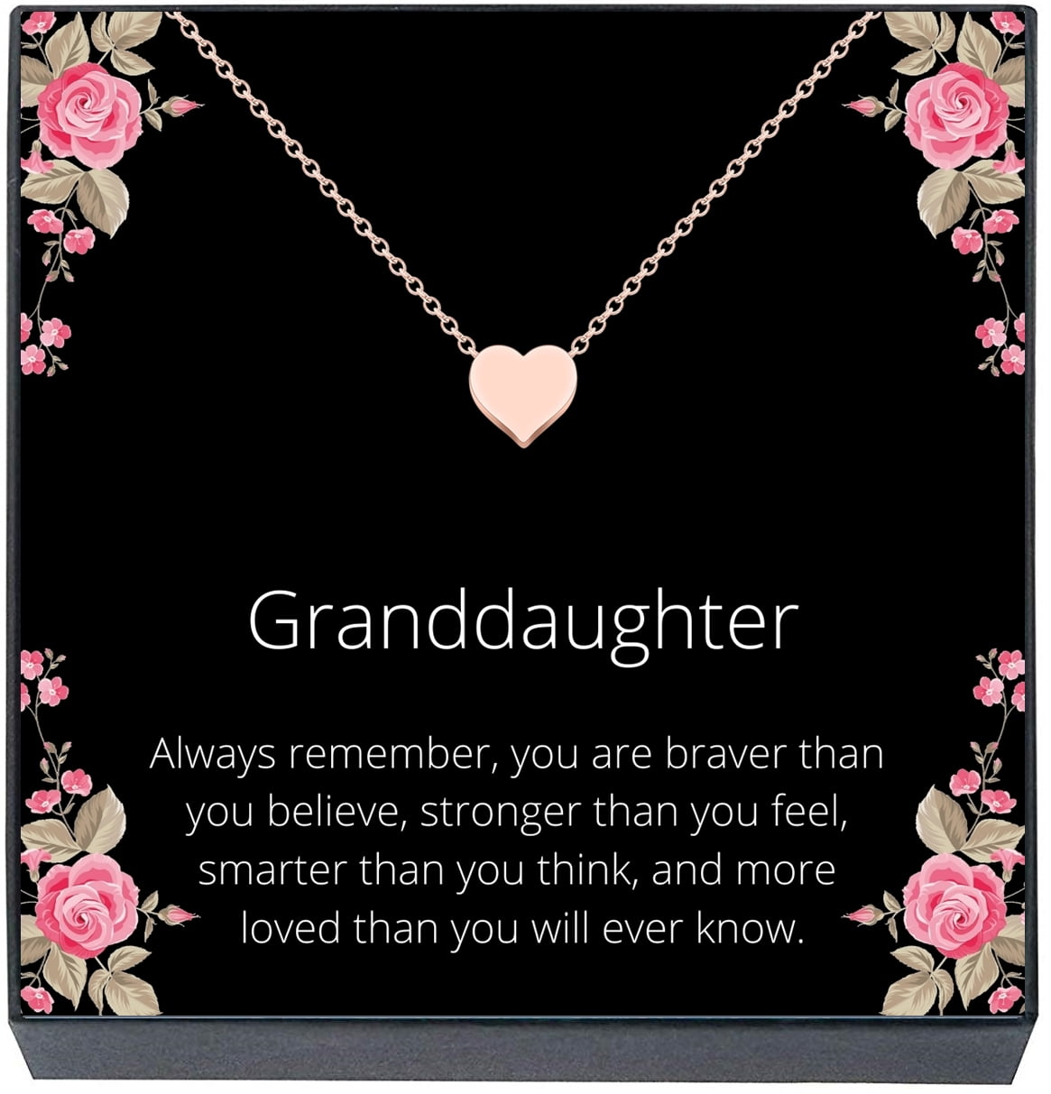 Download Sheridanstar Granddaughter Valentines Day Jewelry Necklace Gift From Grandma Grandpa Grandparents Jewelry For Girls Little Girls Teens Women Rose Gold Tone Walmart Com Walmart Com