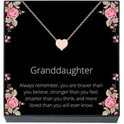 Granddaughter Valentines Day Jewelry Necklace Gift from Grandma, Grandpa, Grandparents - Jewelry for Girls, Little Girls, Teens, Women (rose gold tone