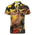 thumbnail image 4 of Psychedelic Pig Head Colorful Men Zipper T-shirt Summer Casual Short Sleeve T-shirt Top, 4 of 7