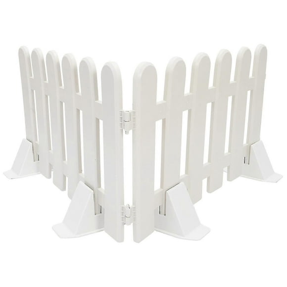 2 Pcs Outdoor Decor Vinyl Picket Fence Plastic Garden Fence White Picket Fence Border Garden Picket Fence Patio Garden Fence