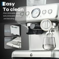 thumbnail image 3 of Gaderth 20 Bar Espresso Machine, with Grinder & Milk Frother, Stainless Steel Coffee Maker 2.8L Removable Water Tank, Milk Frother Steam Wand, Adjustable Shot Volume, 3 of 7