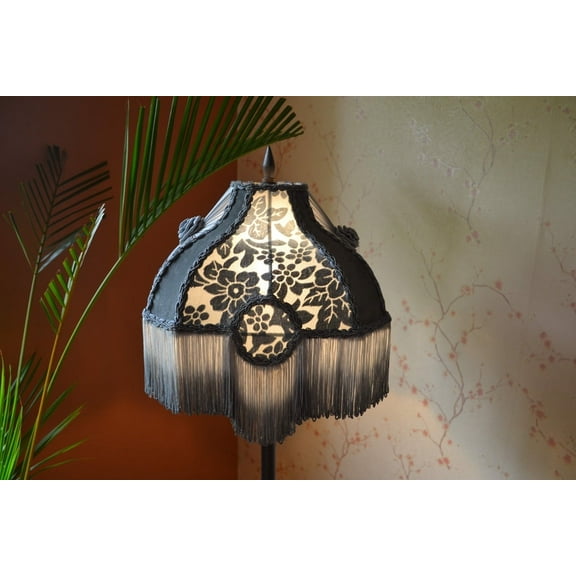 BespokeByNikita Fringe Lamp Shade, Gray