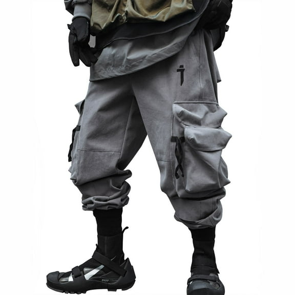 Niepce Inc Streetwear Men Cargo Pockets Jogger Fashion Harem Pants