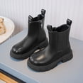 thumbnail image 2 of NOKIO Bottes de Randonnée en Cuir pour Tout-Petites Filles pour l'Extérieur, Bottines à Fermeture Éclair Latérale Semelle Souple Chaussures Décontractées Confortables, Chaussures Légères à Traction Antidérapante, 2 of 8