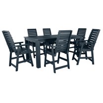 Highwood 7-pc Weatherly Dining Set - 42" x 84" Rectangle Table, Counter Height, Outdoor, Eco-friendly, Synthetic Wood