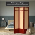 thumbnail image 2 of Red Lantern 7 ft. Tall Jute Shoji Screen - 3 Panel - Rosewood, 2 of 6