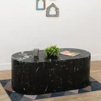 BIDK Home Marbled Oval Coffee Table - 48" - Black