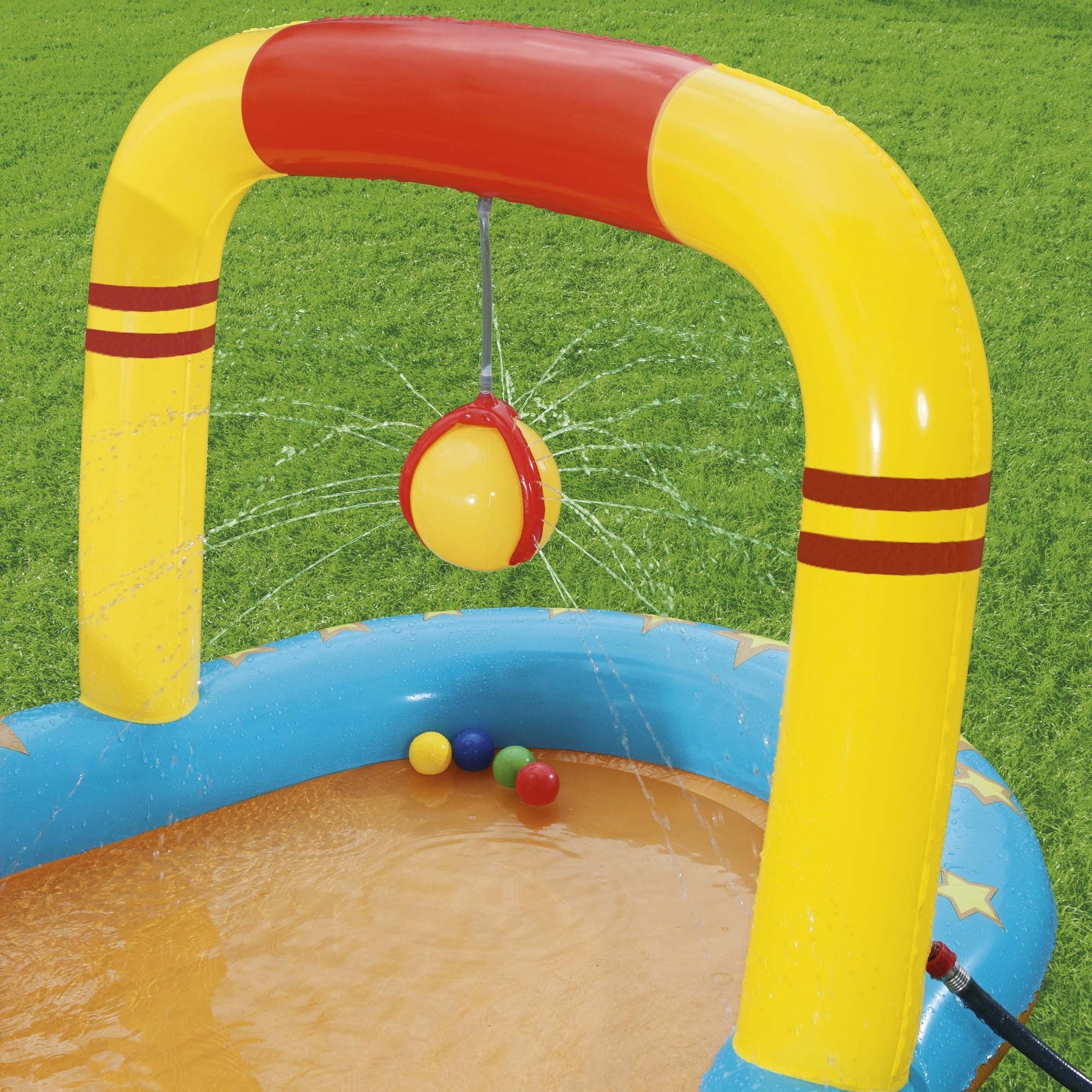 Bestway: H2OGO! Lil' Champ Play Center - Inflatable Sports Activity & Mini Waterpark, Sprayer-Slide-Kiddie Pool, Bowling-Basketball-Ring Toss, Kids 3+