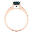 thumbnail image 4 of 2.5ct radiant cut natural london blue topaz 14k rose gold Bridal Wedding Engagement Promise Anniversary Ring for Women size 7.75, 4 of 7