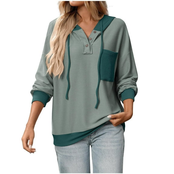 Ashirexll Zip Up Hoodie Womens Hoodies Pullover Winter Tops Womens Long Sleeve Tops Casual Contrast Color Twisted Stripe Hooded Sweatshirt Loose Fitting Drop Shoulder