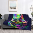 thumbnail image 2 of Fotbe Howling Wolf Manta de Franela con Estampado, Manta Ultrasuave para Cama, Sofá, Auto, Hipoalergénica y Antibolitas-80"x60", 2 of 6