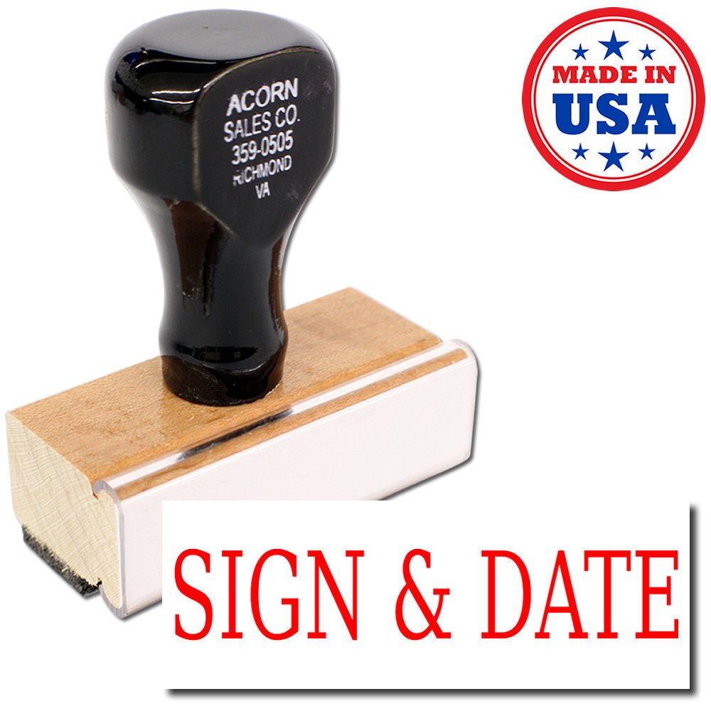 Sign & Date Rubber Stamp